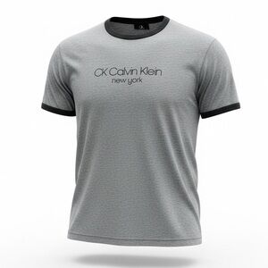 Calvin Klein Men’s Gray Crew Neck Logo T-Shirt Men’s Size Large